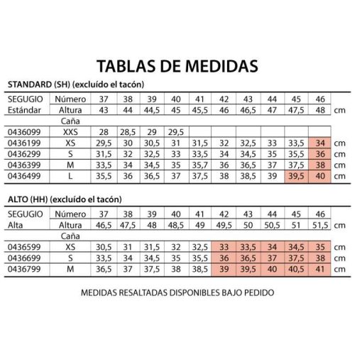 medidas botas segugio Tattini