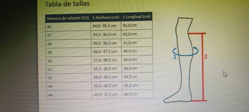 medidas bota Amalfi de HKM