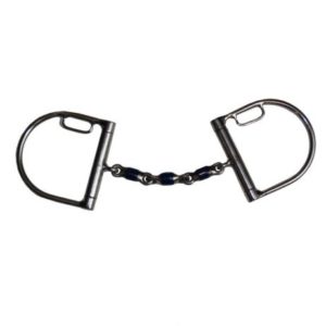 Filete Anilla D embocadura 3 piezas y pasadores acero azul Jump´ing