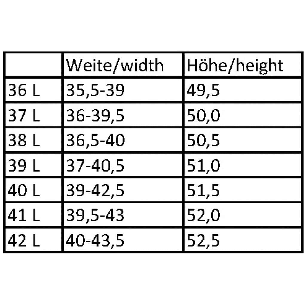 medida bota latinium extra largo ancho l
